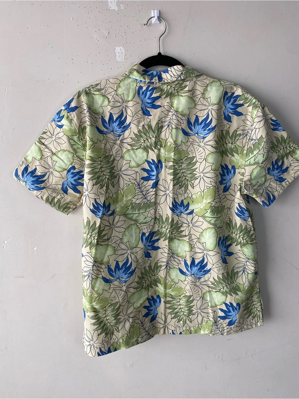 Vintage Speculation Floral Blouse M Tropical Botanical Button Down Shirt Resort